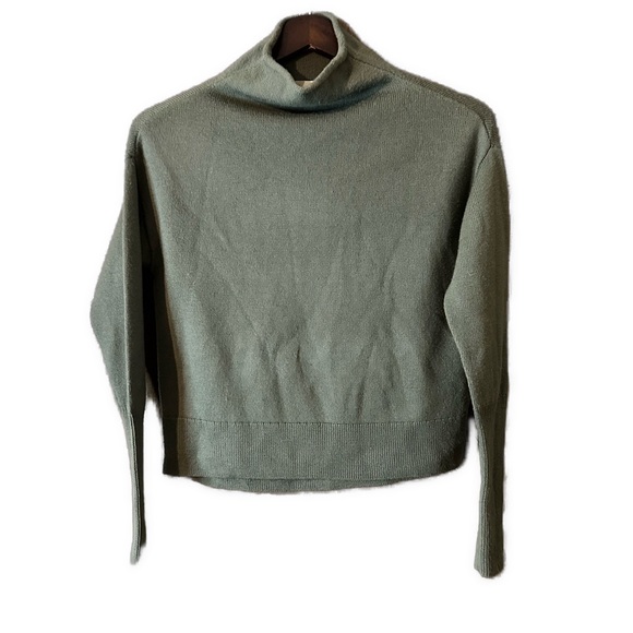 Aritzia Wilfred forest green Wool Cyprie Mock Neck Turtleneck Sweater Sz xxs - Picture 3 of 13